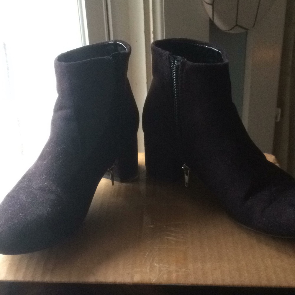 Black suede booties